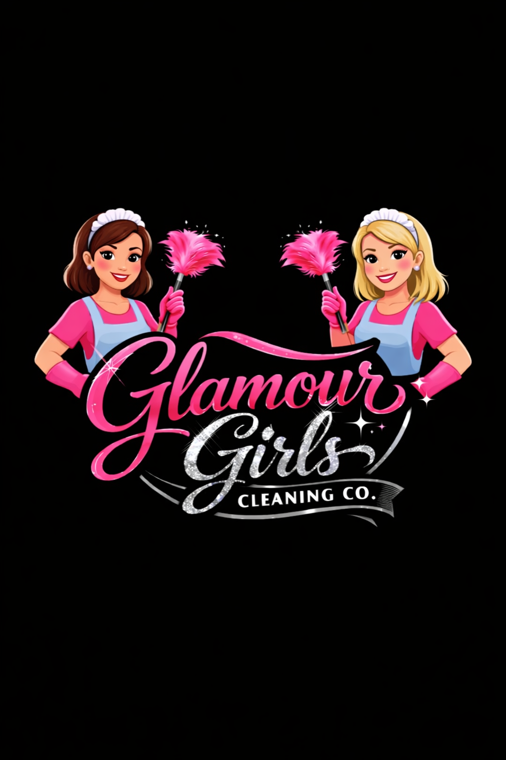 Glamour Girls Cleaning Co. — Two best friends with feather dusters